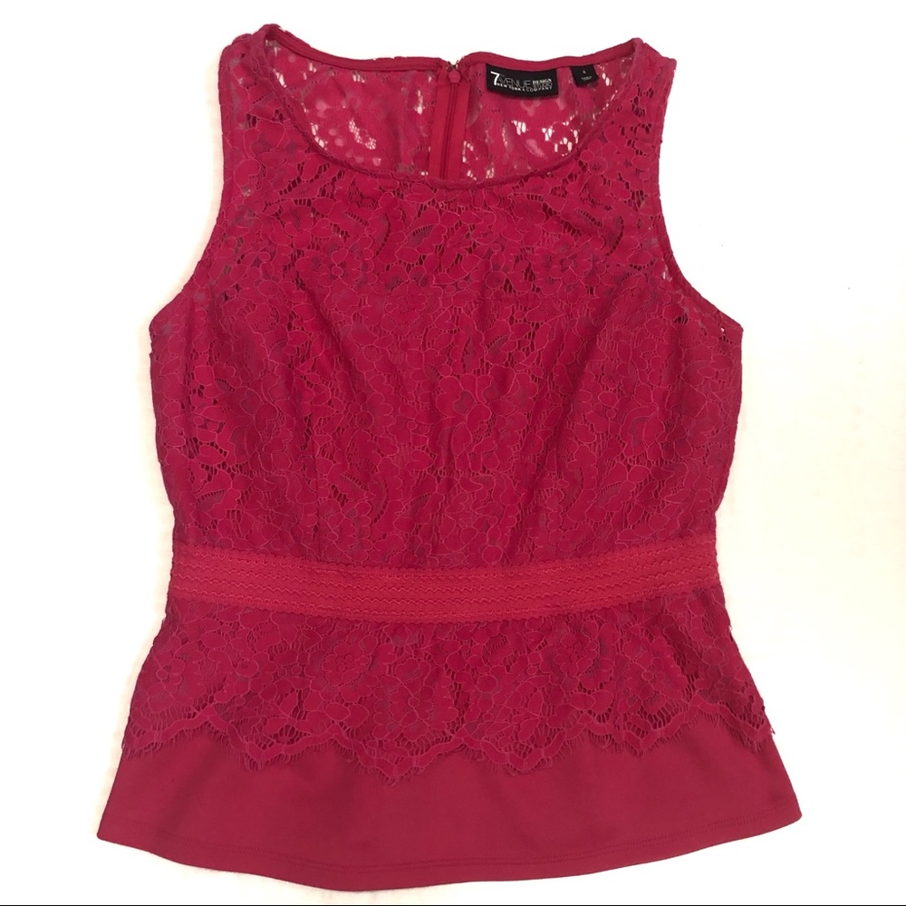 7th Avenue- Pink lace woman sleeveless top